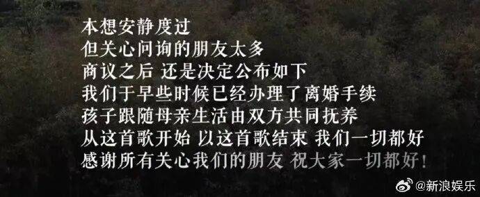 皇冠注册平台_李亚鹏官宣与海哈金喜离婚：已经办理了离婚手续皇冠注册平台，孩子跟随母亲生活，由双方抚养