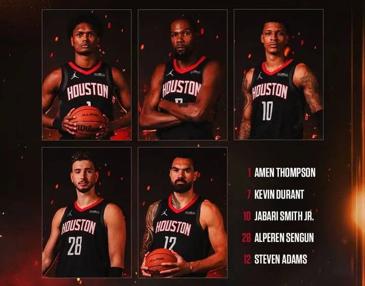 新版hga030_杜兰特领衔死亡五大新版hga030!火箭揭幕战首发平均身高2米09