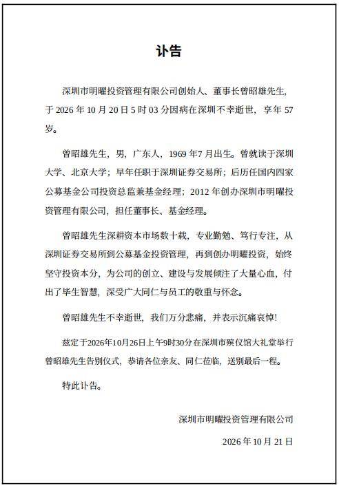 墨西哥超级联赛_太突然！曾昭雄于深圳去世墨西哥超级联赛，年仅57岁